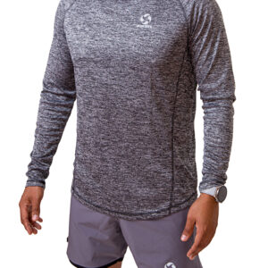 Polo Manga larga azul gris oscuro